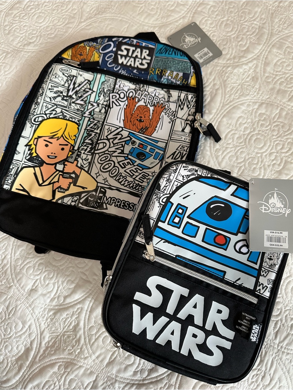 Disney Star Wars Kids Backpack & Lunch Bag Set - Black/Blue Comic Art